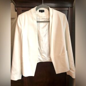 TOPSHOP Cream White Open-Front Cropped Blazer/Jacket US Size 8